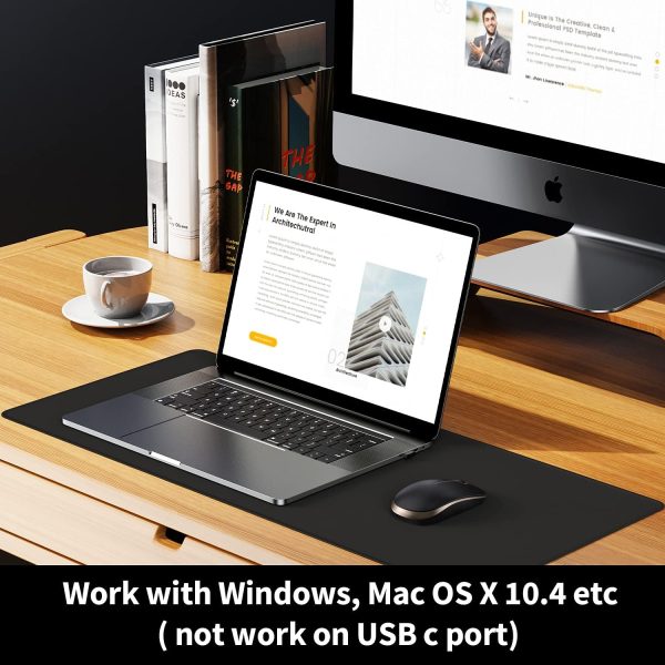 Vssoplor Wireless Mouse, 2.4G Slim Portable Computer Mouse with Nano Receiver Quiet Silent Optical Laptop Mouse for Notebook, PC, Laptop, Computer-Black and Gold - Image 6