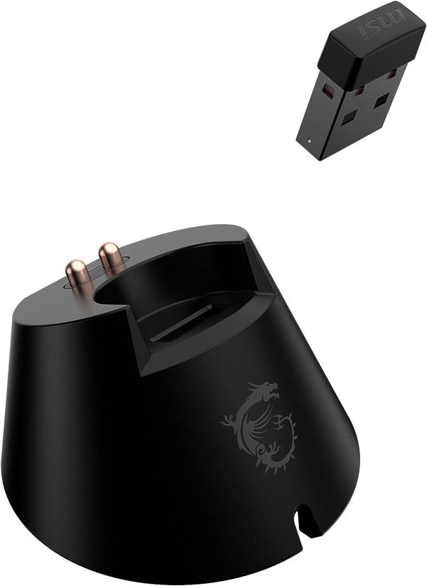 MSI Clutch GM41 Lightweight Wireless Gaming Mouse & Charging Dock, 20,000 DPI, 60M Omron Switches, Fast-Charging 80Hr Battery, RGB Mystic Light, 6 Programmable Buttons, PC/Mac - Image 3