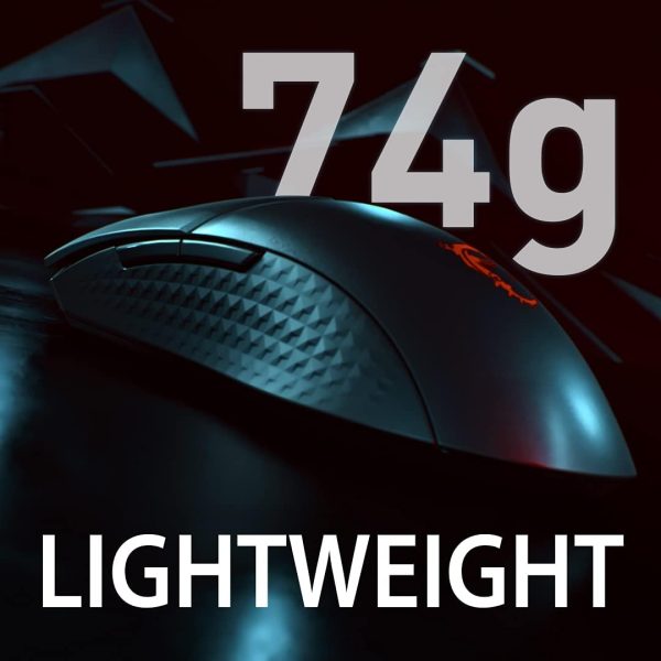 MSI Clutch GM41 Lightweight Wireless Gaming Mouse & Charging Dock, 20,000 DPI, 60M Omron Switches, Fast-Charging 80Hr Battery, RGB Mystic Light, 6 Programmable Buttons, PC/Mac - Image 10