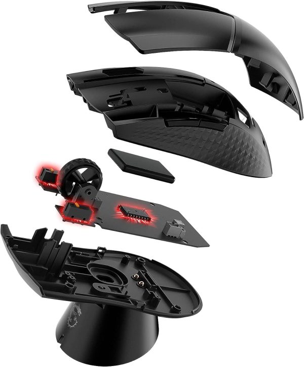 MSI Clutch GM41 Lightweight Wireless Gaming Mouse & Charging Dock, 20,000 DPI, 60M Omron Switches, Fast-Charging 80Hr Battery, RGB Mystic Light, 6 Programmable Buttons, PC/Mac - Image 5